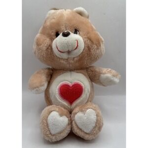 Original 1983 Kenner Care Bears Tenderheart Bear 13" Plush Brown Red Heart
